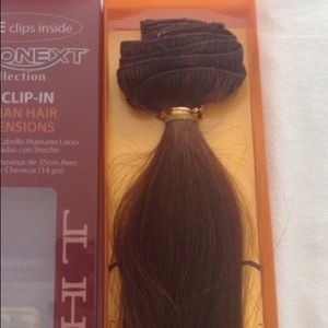 Euronext NEVERUSED Clip in darkbrown 18"extensions